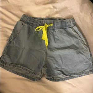 Light wash denim shorts